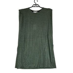 H by Halston top knit pleat neck tunic